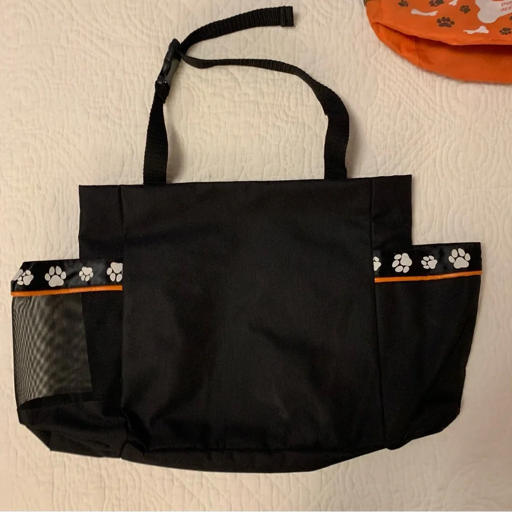 Simple Black and Gray Pet Travel Bag with Orange Accents